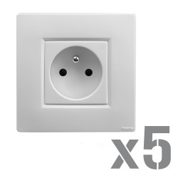 Lot de 5 prises 2P+T