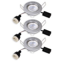 Lot de 3 spots orientables aluminium brossé