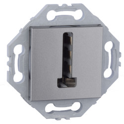 Prise Téléphone 8 plots gris alu