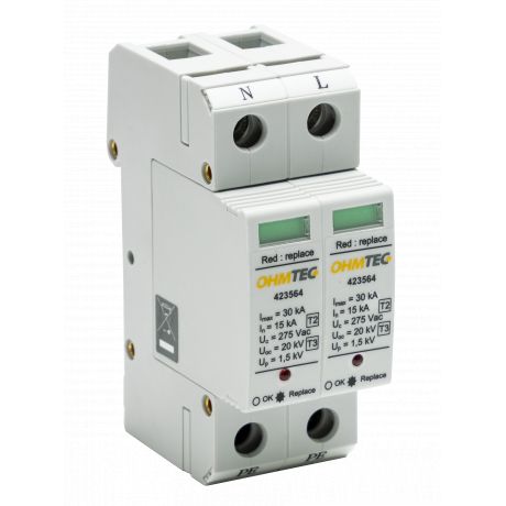 Parafoudre monophasé I-max 30kA + Déconnecteur intégré