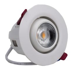 Spot à encastrer orientable downlight à LED 6,5W - rond blanc - 3000K - 520lm - Ø94mm