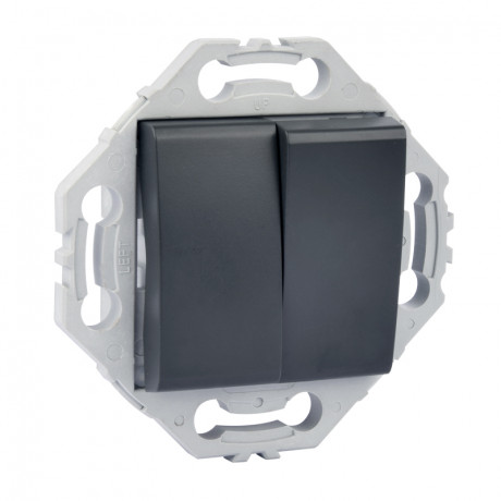 Va et vient + poussoir anthracite