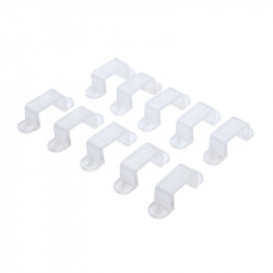 Lot de 10 cavaliers de fixation ruban LED 10mm