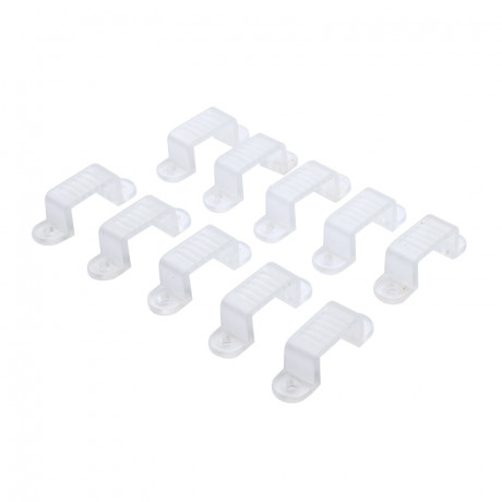 Lot de 10 cavaliers de fixation ruban LED 10mm
