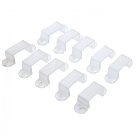 Lot de 10 cavaliers de fixation ruban LED 15mm